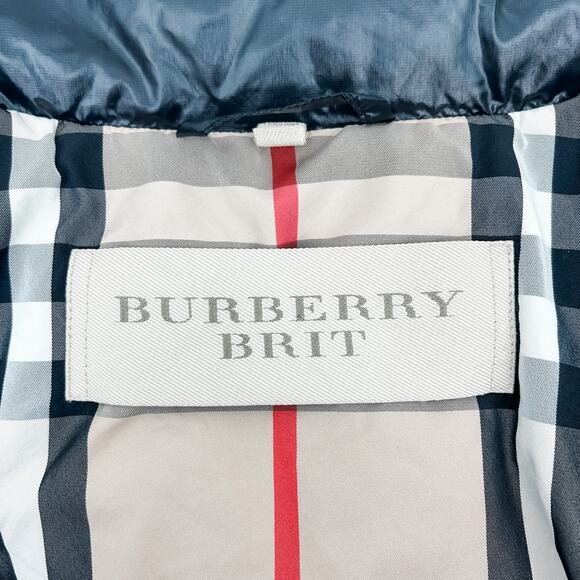 Burberry Coat Brit Black Winter Down Ladies Jacket Sports Check Puffer Belted M - Picture 4 of 13